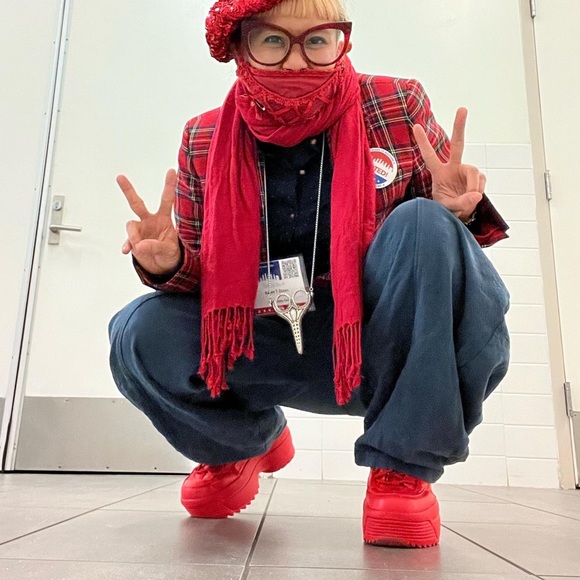 ❌SOLD❌ Cherry Rec League Platform Sneakers - Picture 1 of 6